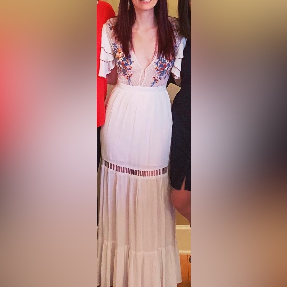 Cleobella Amery White Embroidered Maxi Dress XS - Picture 4 of 5